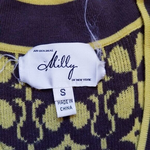 Milly of New York sweater dress geometric 70s mod - Picture 5 of 9